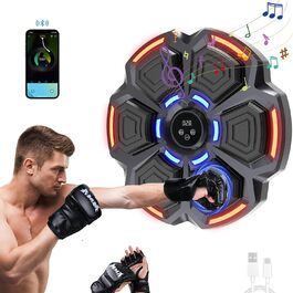 Музична боксерська машина для дорослих Snawowo - LED-підсвічування, Bluetooth, 9 режимів швидкості, з лічильником ударів та боксерськими рукавичками