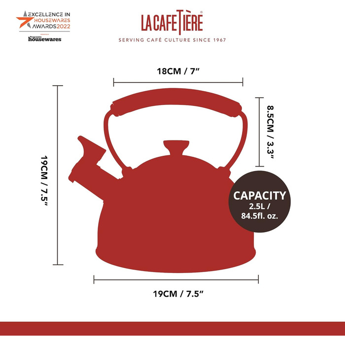 Кавоварка La Cafetière для лате з дерев'яною ручкою, 2.5 л, нержавіюча сталь, кремового кольору