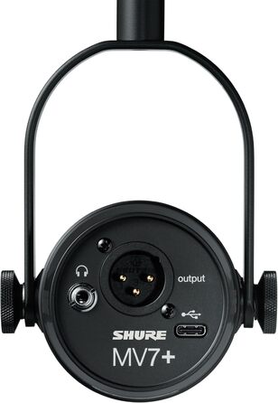 Shure MV7+ Повний комплект для подкастингу: USB/XLR мікрофон, LED-сенсор, автоматичне регулювання, цифровий поп-фільтр, ефекти реверберації - Білий