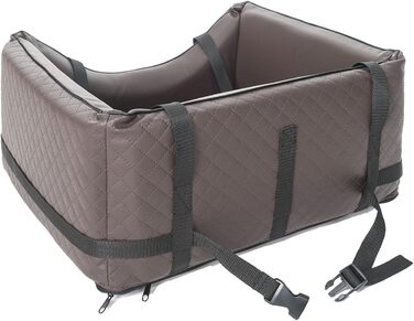 Автомобільний лежак для собак Mayaadi-Home з штучної шкіри, 65x55x25 см, коричневий