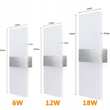 Сучасний настінний LED-бра 12 Вт для інтер'єру, холодне біле світло