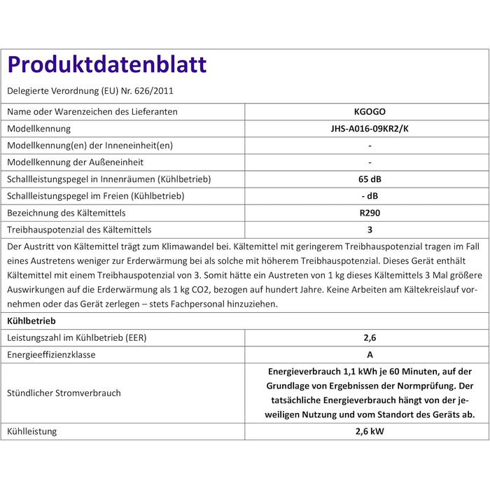 Мобільний кондиціонер Klimaanlage 9000 BTU 3-в-1: охолодження, осушення, циркуляція повітря, LED дисплей, пульт, таймер, тихий, енергоефективний, для приміщень до 88 м³