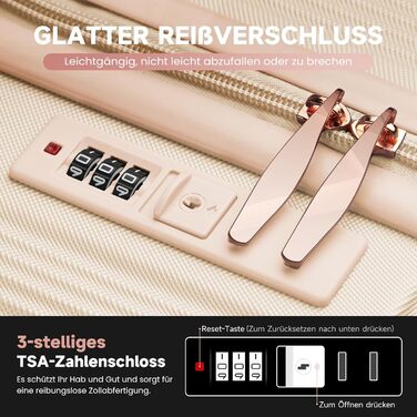 Набір валіз Homelux 3 шт. Бежевий, ABS, M-L-XL - Hartschale Reisekoffer