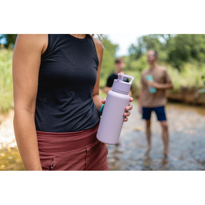 Simple Modern Trinkflasche mit Strohhalm und Chug-Deckel | Stainless Steel Insulated Water Bottle with Straw and Chug Lid for Sports Gym | Summit | 950ml | Checkmate