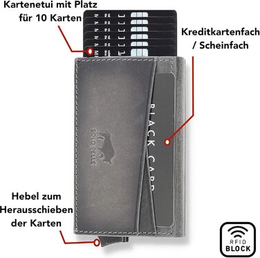 Кластинка Solo Pelle з RFID захистом до 11 карт: гаманець-портмоне з натуральної шкіри, сірий камінь