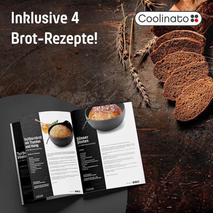 Coolinato – 3-in-1 Universal Bowl Silicone Mold 24 cm – Dough Bowl, Proofing Basket, and Bread Baking Mold all in one - BPA-Free & Oven-Safe up to 230°C – Platinum Silicone - Ideal for Mixing & Baking Bread - Red