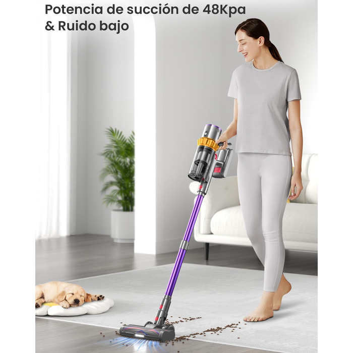 Бездротовий пилосос Anyson 45000Pa/550W з LED-дисплеєм, акумуляторний, 70in, 1.6L, для твердих поверхонь, килимів, видалення шерсті тварин