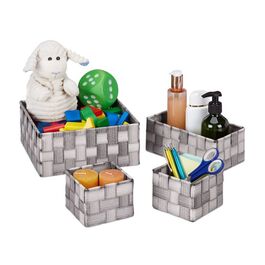 Relaxdays Woven Storage Basket Set of 4
