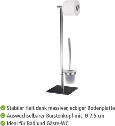 Підставка для рушників WENKO Lima, підлого типу, з полицями, з нержавіючої сталі, 41 x 79 x 20 см, срібно-чорний колір