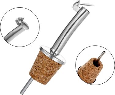 Набір виливників для пляшок Incutex (5 шт.) з пробками та щіткою для чищення. Підходять для олії, спиртних напоїв, вина, лікеру, оцту