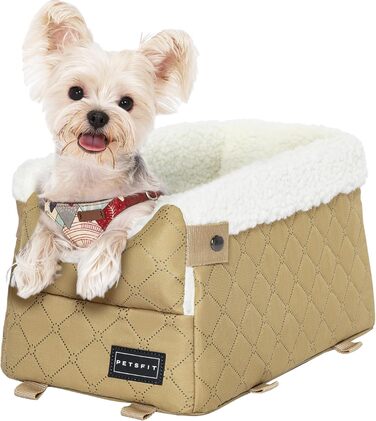 Автокрісло для собак PETSFIT - чорний (хакі), до 5 кг, з захисними гаками