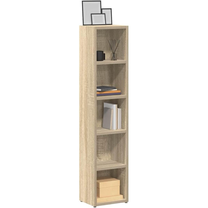vidaXL CD-стелаж для 160 дисків, настінний, дуб Сонома, 2 шт., 21x16x93,5 см, МДФ, для офісу та дому