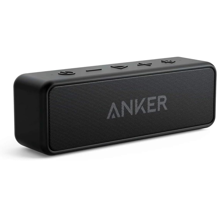 Портативна Bluetooth колонка Anker SoundCore 2, Чорна: потужний звук, глибокий бас, 24 години роботи, водонепроникність IPX7, сумісна з iPhone, Galaxy