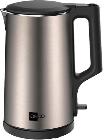 Електричний чайник Aeco AQA NEO з нержавіючої сталі, 1.7 л, 2150 Вт, без BPA, фільтр від накипу, бездротовий, CoolTouch, шампань сріблястий