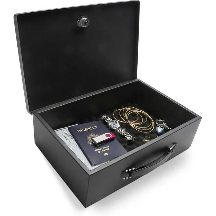 Мінісейф Honeywell 6104 Tresor з вогнестійким захистом, 5 л, з ключовим замком, чорний