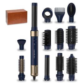Фен-щітка Cecotec AirGlam Blue 12in1 з Coanda CeramicCare - 12 насадок, 1400W, цифровий двигун, зменшує пухнастість