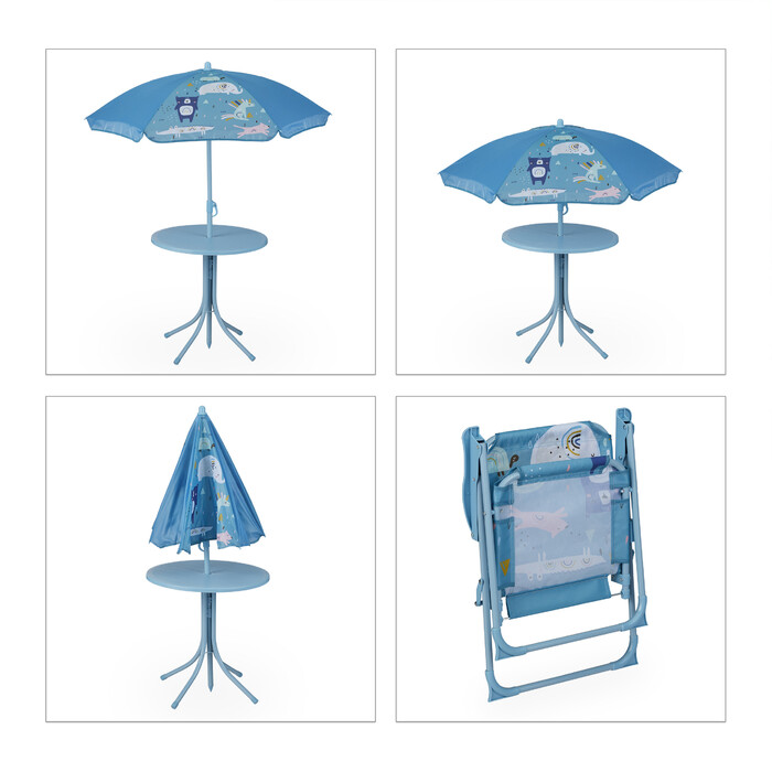 Relaxdays Camping Kids' Seating Set with Umbrella