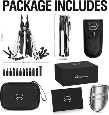 Мультитул MIAOKE 23 в 1 з подарунковою коробкою: викрутки, пила, плоскогубці, ніж для кемпінгу. Ідеальний подарунок для чоловіків