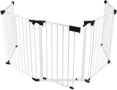 Клітка для собак, металева, розкладна, 310 x 2,5 x 75 см (5 шт., білий)