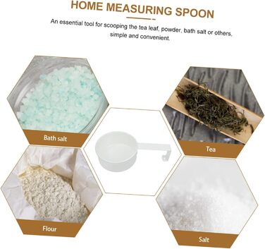 Amosfun 5-Piece Stainless Steel Measuring Spoon Set - Gadget Sifter Coffee Measuring Ring Labels Dishwasher Safe Utensils Measuring Cup Protein Powder Spoon Stainless Steel White 4 Pieces * 5