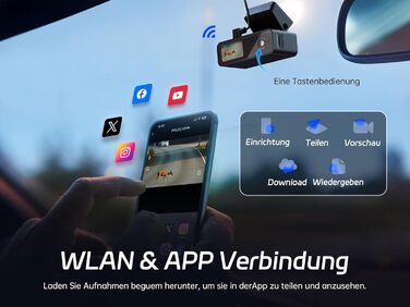Відеореєстратор Pelsee P1 Duo 4K з двома камерами (передня та задня), Wi-Fi 5G, 64GB, IPS дисплей 1.5