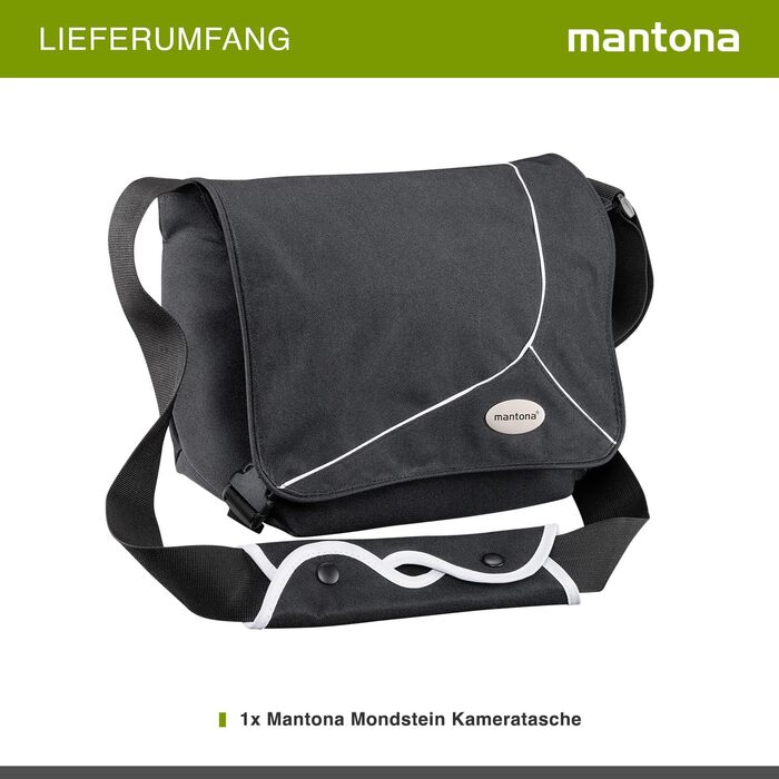 Сумка для фотоапарата Mantona Mondstein SLR чорно-біла (Messenger Bag, універсальна)