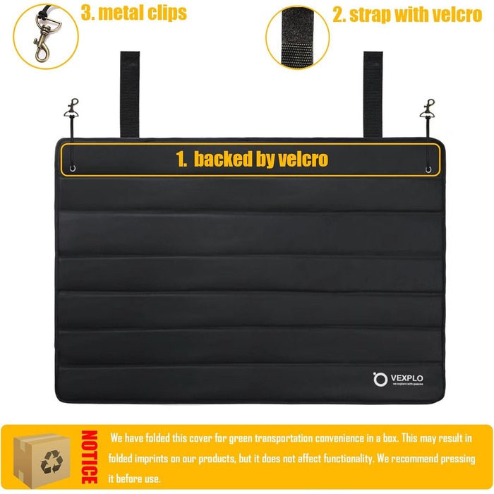 Захист для краю багажника автомобіля, розкладний, 96 x 63 см - захист від подряпин для собак та вантажів