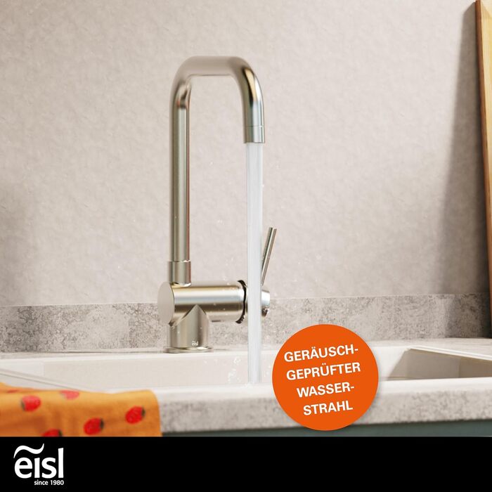 Змішувач для кухні EISL FUTURA NI182GANI з високим виливом, однорідний, з нержавіючою сталею