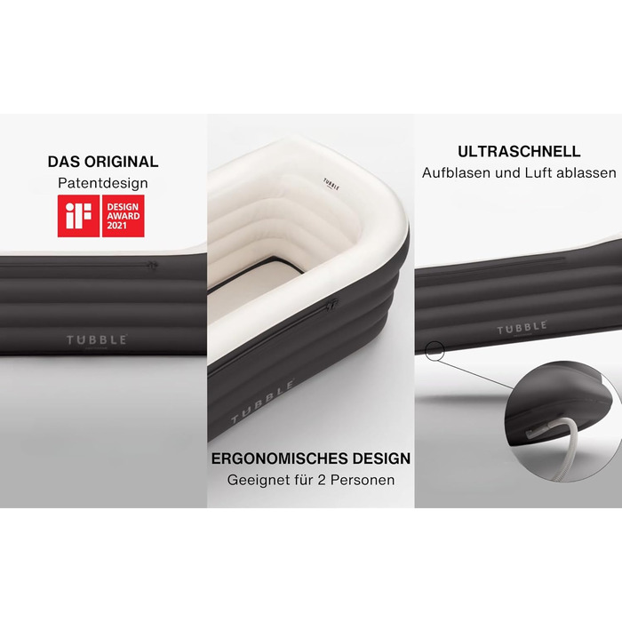 Надувна ванна Tubble Royale Black Onyx 255 літрів: розкішне домашнє спа для дорослих