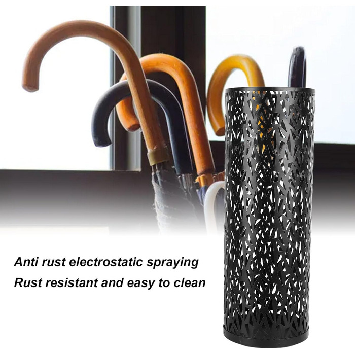 Металевий стійкий підставка для парасольки Topiky, чорна, 180x78 см