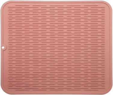 Килимок для посуду WXFLGH 40x30 см, силіконовий, термостійкий, неслизький, рожевий