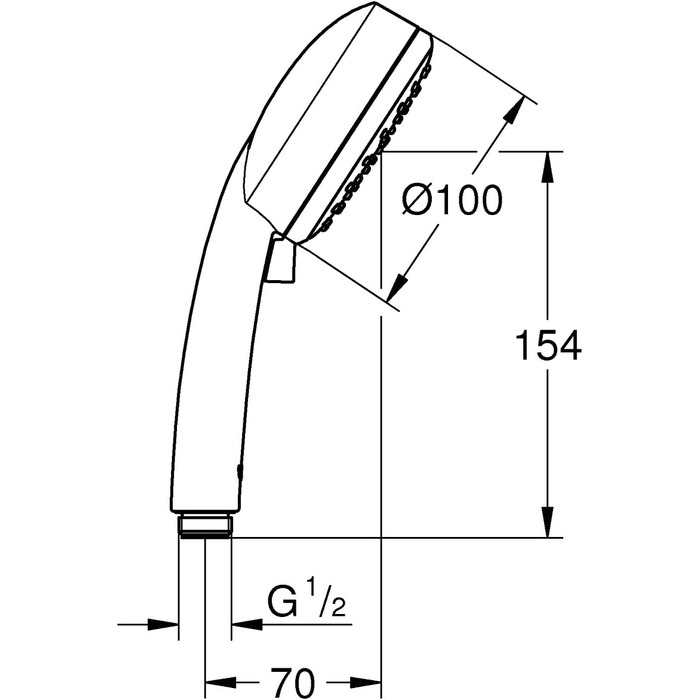 Grohe Vitalio Comfort 100 Handshower with 2 Spray Patterns Chrome 26397000 With Water-Saving Function