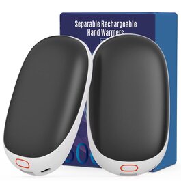 Jonwall Електричний підігрівач рук 2 шт. 5000mAh, перезаряджуваний, магнітний, USB Powerbank, подарунок для жінок та чоловіків, чорний