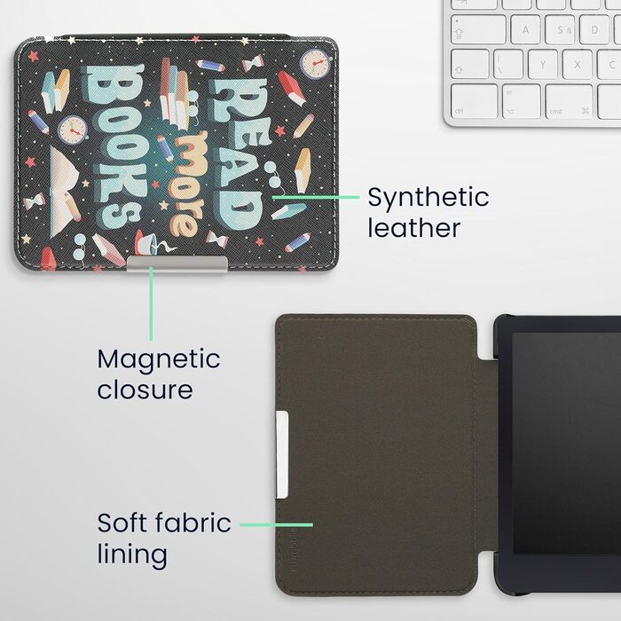 Чохол-книжка kwmobile для Tolino Shine 3 - яскравий чохол для eReader, блакитний, жовтий, зелений