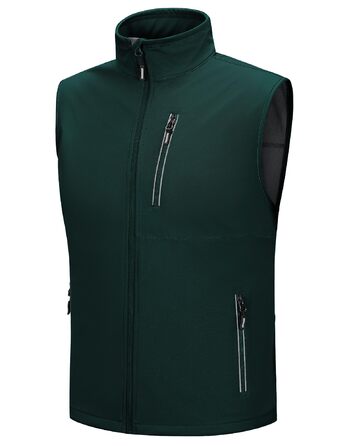 Чоловіча вітро- та водонепроникна жилетка Outdoor Ventures Softshe для їзди на велосипеді, XL, темно-зелений