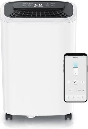 Електричний осушувач повітря Brandson з компресором, 10 літрів, Wi-Fi, з функцією відведення води по шлангу та керуванням через додаток