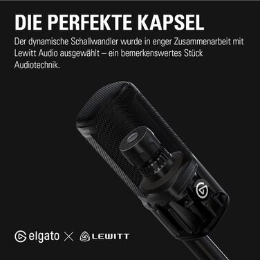 Елгато Wave DX – Динамічний XLR мікрофон з нирковою характеристикою, для подкастів, стрімінгу та трансляцій, без підсилювача, сумісний з Mac/PC