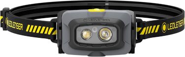 Налобний ліхтар Ledlenser HF4R Work 500 лм, водонепроникний IP68, з червоним світлом, акумуляторний, для outdoor та роботи, чорний/жовтий
