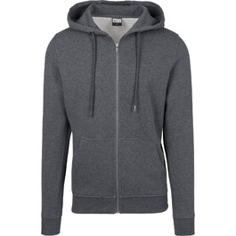 Чоловіча базова толстовка-худі Urban Classics Basic Zip Hoody на блискавці, колір Charcoal (темно-сірий)
