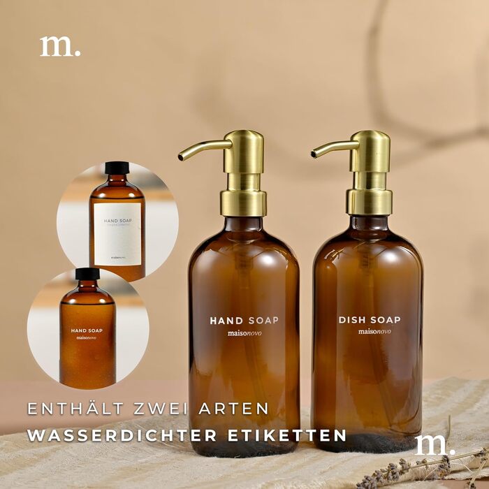 Набір диспенсерів для мила та лосьйону MaisoNovo (2 шт.) з підносом з шиферу – 500 мл, чорний колір