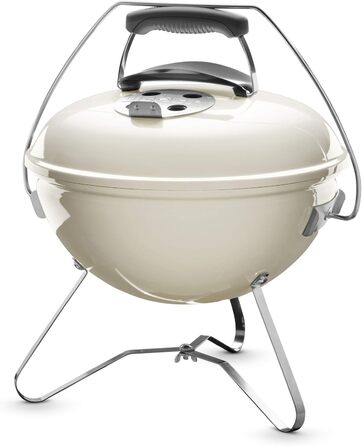 Портативний вугільний гриль Weber Smokey Joe Premium, 37 см, слонова кістка, з порцеляновою емаллю та ручкою для перенесення
