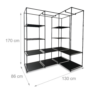 Corner Shelf, Black Non-Woven Fabric
