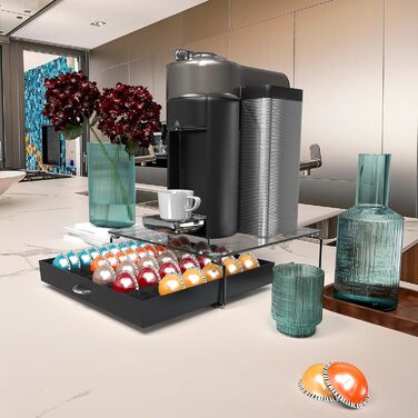 Скляна шухляда DecoBros Supreme Vertuoline для 30 великих або 60 малих капсул, чорна - 60 шт.