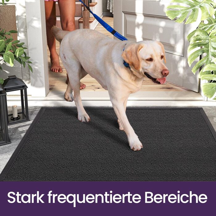 Килимок для дому та вулиці DEXI, 60x90 см, сірий - вологостійкий, неслизький, миючий