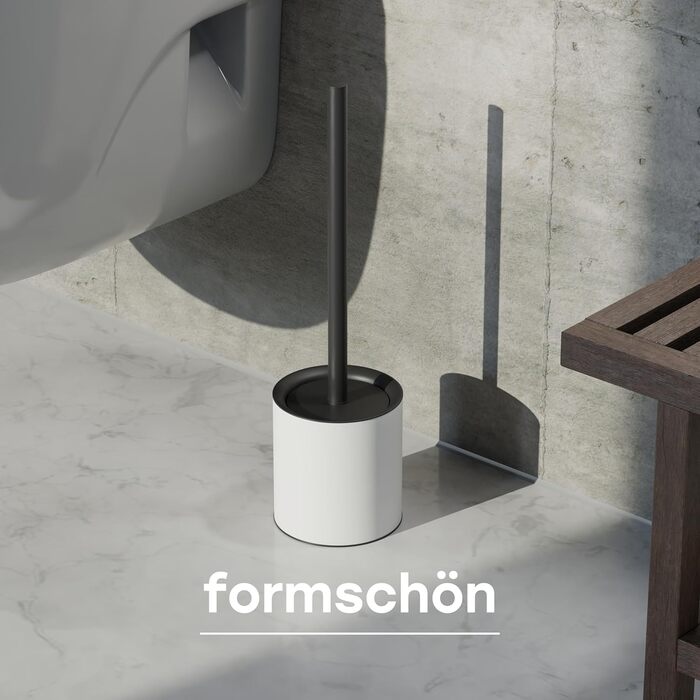 Тойлетний щітка Savega з силікону та нержавіючої сталі - антибактеріальна, з тримачем, захист від бризок