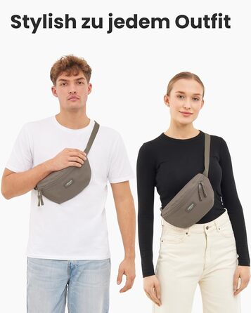 Поясна сумка LARKSON для жінок та чоловіків, м'ятного кольору - Finn. Ідеальна для спорту, активного відпочинку, міста, фестивалів. Стильна сумка через плече, водонепроникна (Gravel)