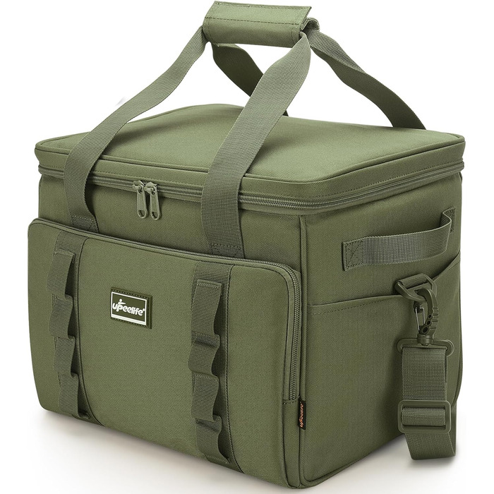 UPEELIFE Cooler Bag 24L, Large Foldable Lunch Bag Insulated Bag, Waterproof Picnic Bag, Cooler Bag with Shoulder Strap for Picnics, BBQs, Shopping, Beach, Camping