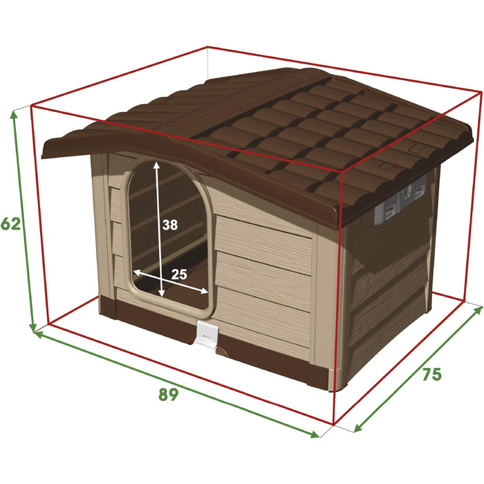 Будка для собак Bama Bungalow, бежевий колір, розмір M