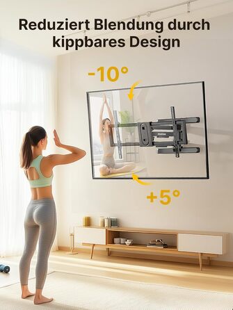 Кріплення для телевізора monTEK для 43-95 дюймів (Flat & Curved), до 60 кг, поворотне та нахильне, висувне, VESA 800x400 мм