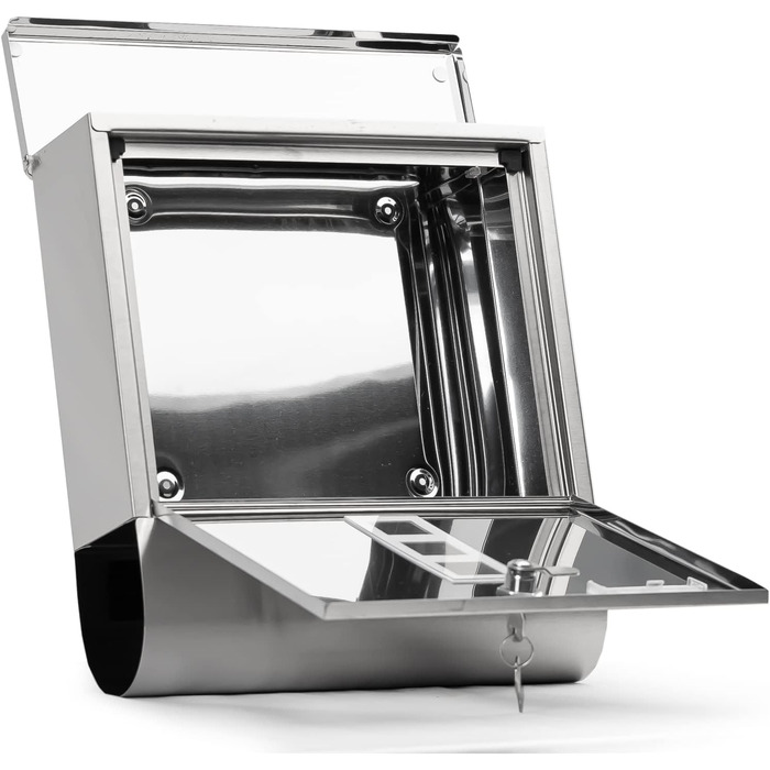 Поштовий ящик Grafner Design з газетницею, сталь, замок (2 ключі), 3 вікна, кутовий, монтажний комплект